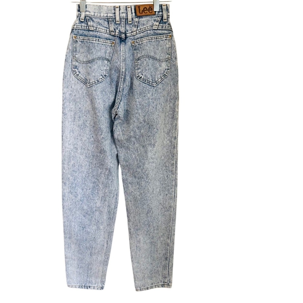 Vintage 80s Lee Riders High Waisted Acid Wash Tapered Mom Jeans 22x30